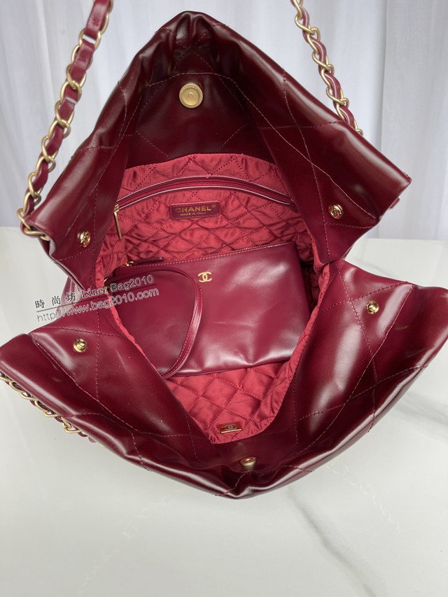 Chanel專櫃新款22bag AS3260 香奈兒原單牛皮鏈條肩背女包 djc5135